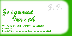 zsigmond imrich business card